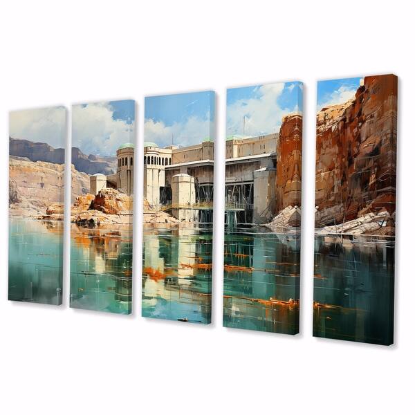 Designart "Hoover Dam Nevada Arizona I" Dams Multipanel Wall Decor set
